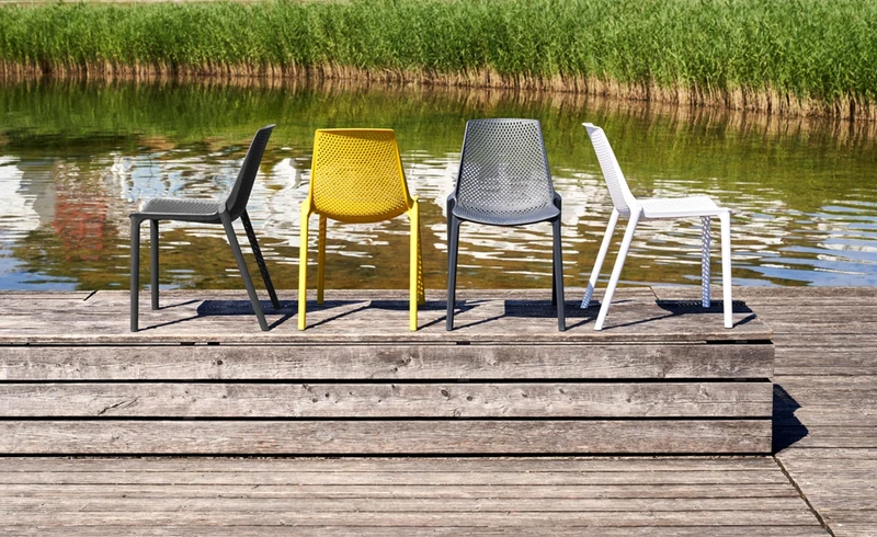 METRO Professional Chaise de terrasse PAM, Polypropylène, 47 x 56 x 79 cm, Empilable, Jaune Moutarde (Jaune Moutarde)