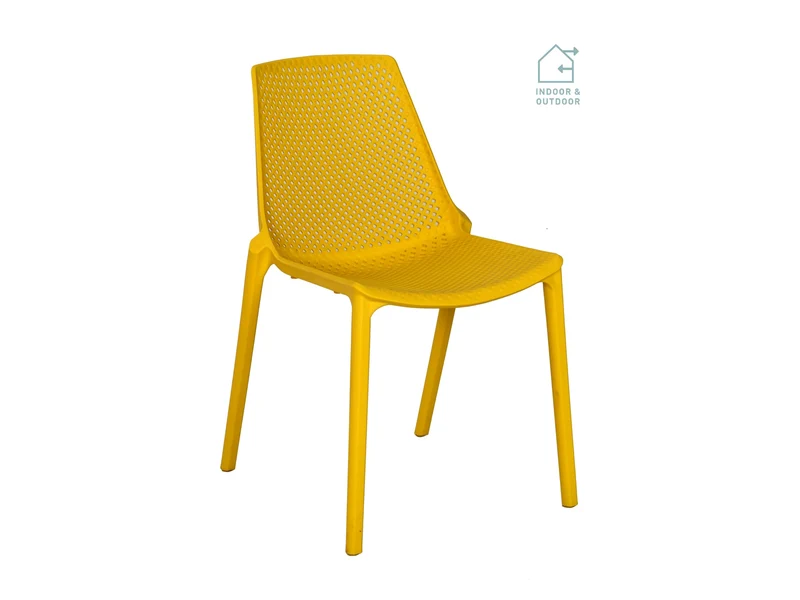 METRO Professional Chaise de terrasse PAM, Polypropylène, 47 x 56 x 79 cm, Empilable, Jaune Moutarde (Jaune Moutarde)