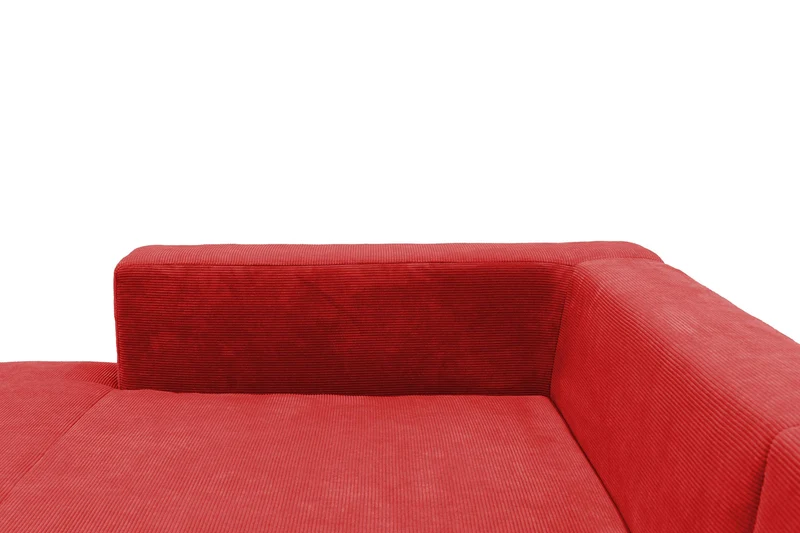 DOMO. collection Modica Canapé d'angle Moderne en Forme de L sans Sol - 244 x 173 x 83 cm (l x p x h) - Rouge