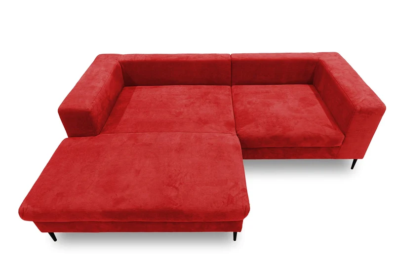 DOMO. collection Modica Canapé d'angle Moderne en Forme de L sans Sol - 244 x 173 x 83 cm (l x p x h) - Rouge