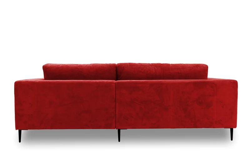 DOMO. collection Modica Canapé d'angle Moderne en Forme de L sans Sol - 244 x 173 x 83 cm (l x p x h) - Rouge