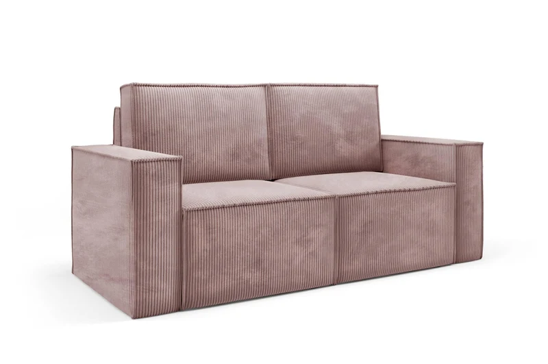 BETTSO - Canapé en Velours côtelé rembourré Orto, Tissu en Velours côtelé élégant et résistant, Canapé modulable, Paysage de Salon Autoportant, Rose, 178x82x93cm, Canapé 2 Places