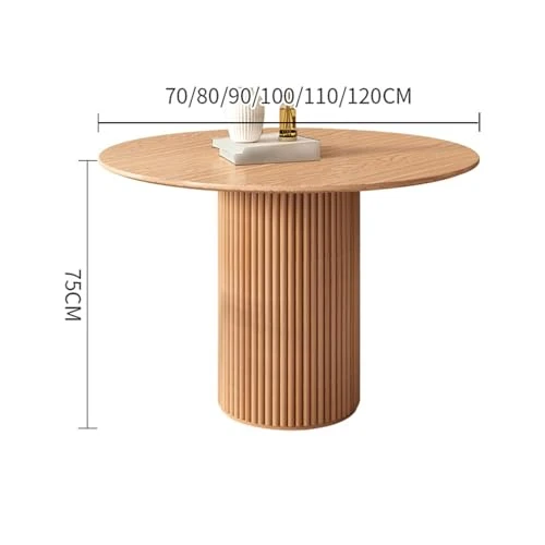 GLDWEY Table Salle à Manger Ronde 2-4 Personnes pour Salon Cuisine Bois Massif, Table de Cuisine Table Basse de Loisirs Meubles de Restaurant Table de Salle à Manger Disponible(Size:70cm,Color:Blanc)