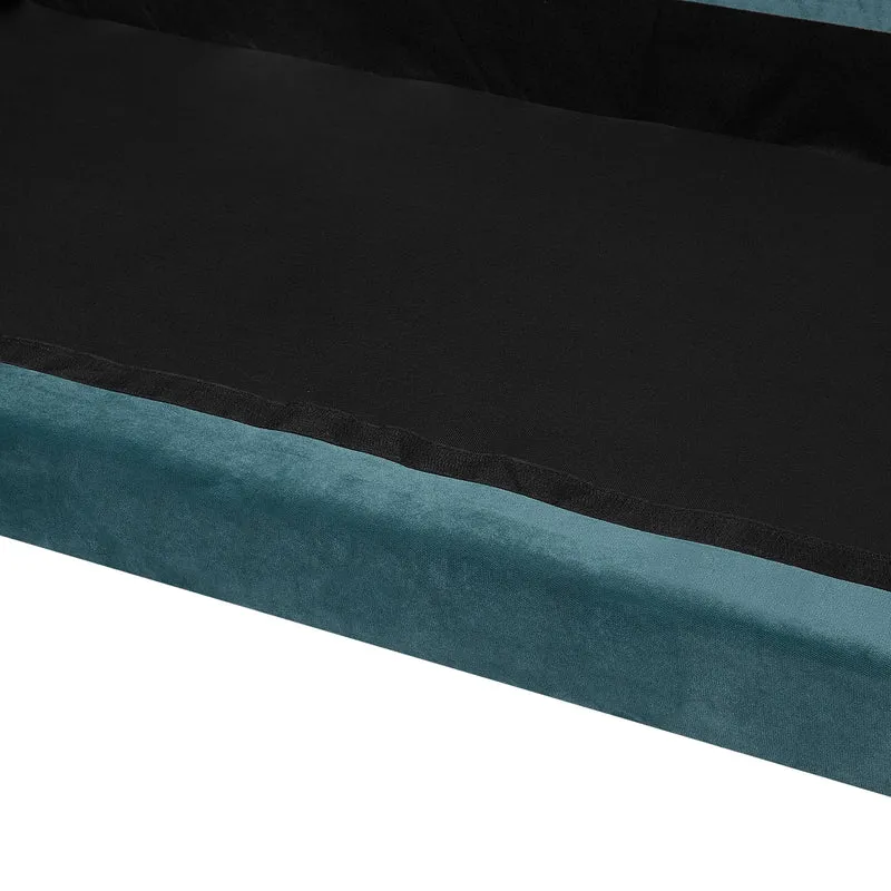 Canapé Fixe 2 Places en Velours Bleu Foncé avec Pieds en Bois et Rembourrage Moelleux pour Salon Design Glamour Beliani