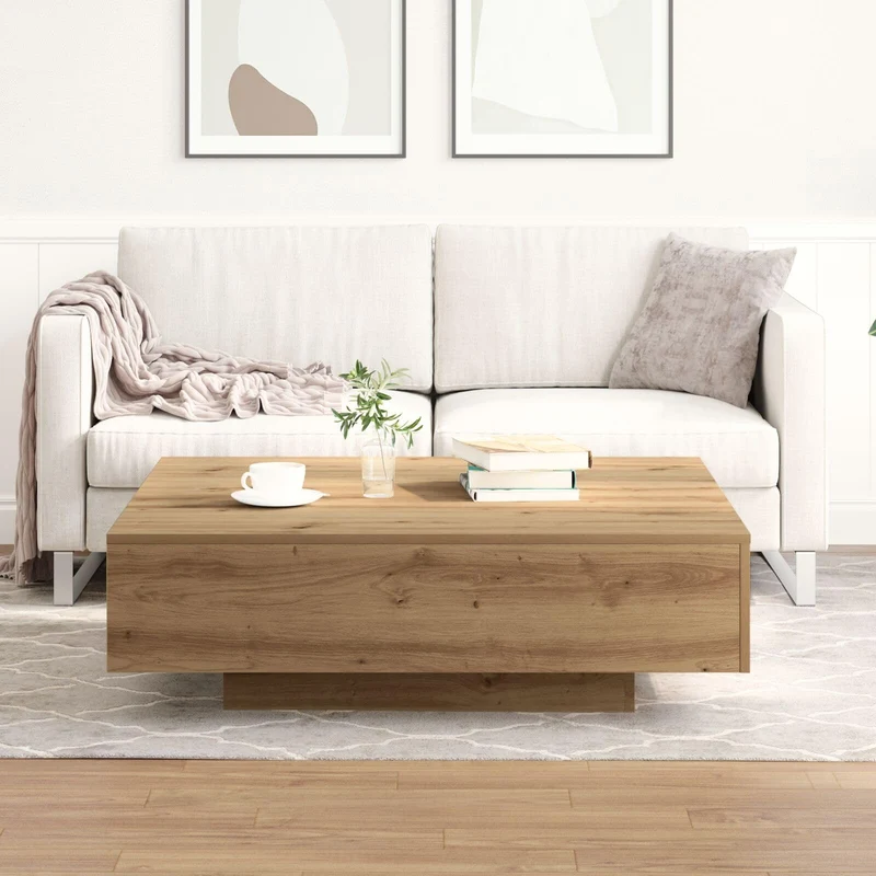 vidaXL Table Basse Artisan en chêne 100x100x31 cm en Bois transformé