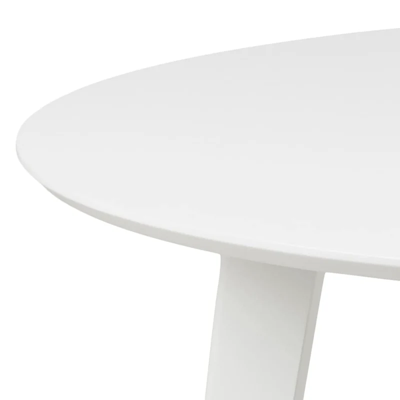 AC Design Furniture Roxanne Table à Manger pour 4 Personnes en Blanc 105 x 76 cm - Table de Cuisine avec Peinture Blanche - Style rétro Moderne pour Salle à Manger - Table à Manger Ronde