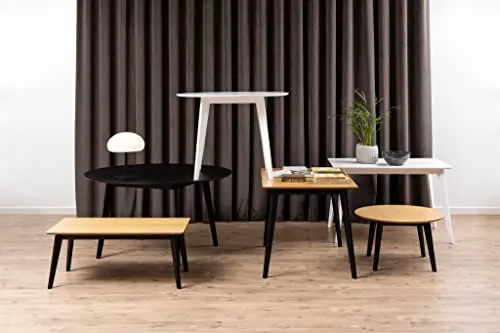 AC Design Furniture Roxanne Table à Manger pour 4 Personnes en Blanc 105 x 76 cm - Table de Cuisine avec Peinture Blanche - Style rétro Moderne pour Salle à Manger - Table à Manger Ronde