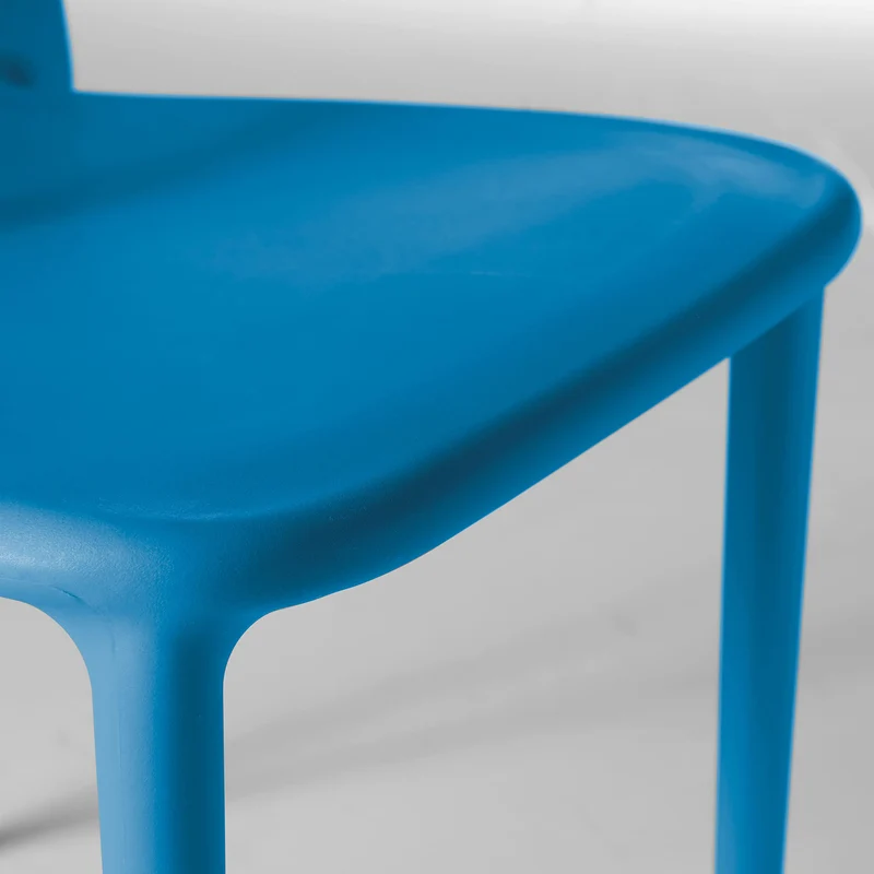 Oviala Chaise en Plastique de Jardin Bleu