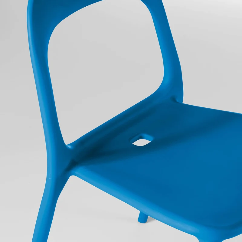 Oviala Chaise en Plastique de Jardin Bleu