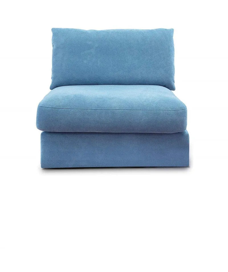 CAVADORE Fiona Canapé avec Dossier et Tissu tissé Bleu Clair 94 x 90 x 112 cm