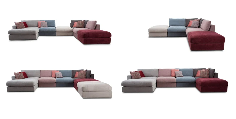 CAVADORE Fiona Canapé avec Dossier et Tissu tissé Bleu Clair 94 x 90 x 112 cm