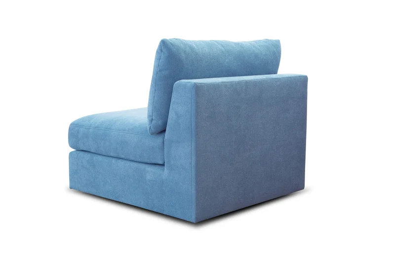 CAVADORE Fiona Canapé avec Dossier et Tissu tissé Bleu Clair 94 x 90 x 112 cm