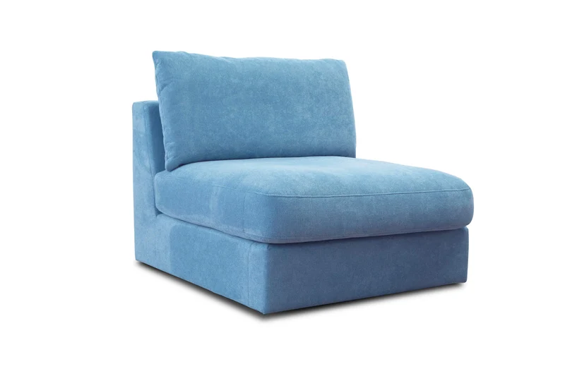 CAVADORE Fiona Canapé avec Dossier et Tissu tissé Bleu Clair 94 x 90 x 112 cm
