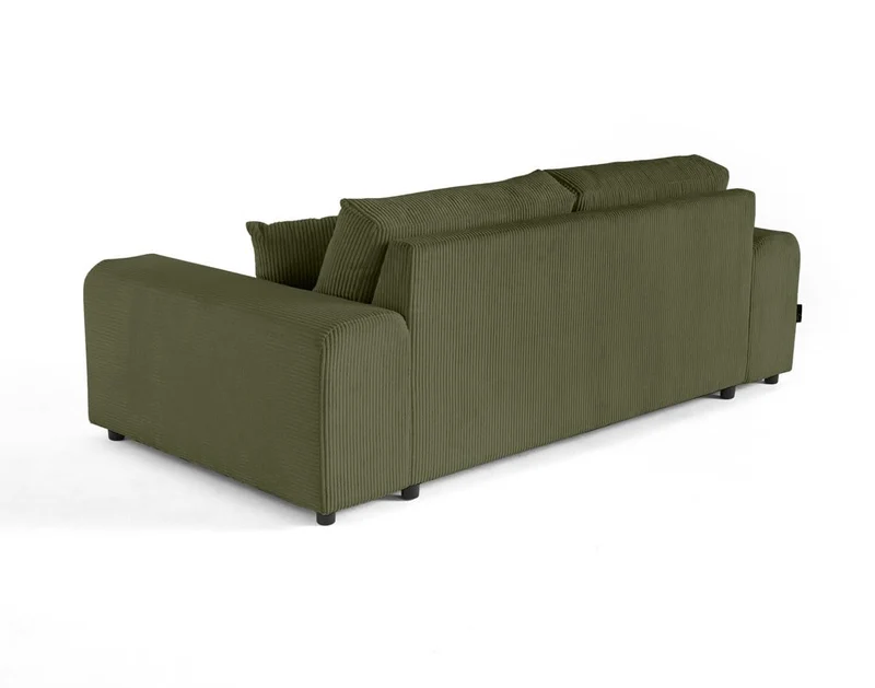 Lisa Design - Canapé Garance en Velours Côtelé - Sofa Vert 3 Places - Salon