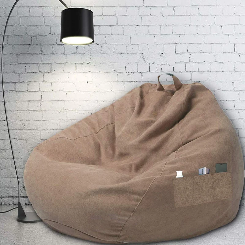 Pouf Poire Adulte et Enfants,Pouf Classique, Fauteuil de Pouf Poire d’intérieur et d’extérieur, Pouf sans Remplissage,Grand,Housse Pouf Poire (XL Marron)