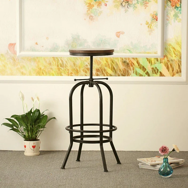 Kosmi Tabouret de Bar LOFT à vis Style Industriel réglable en Hauteur