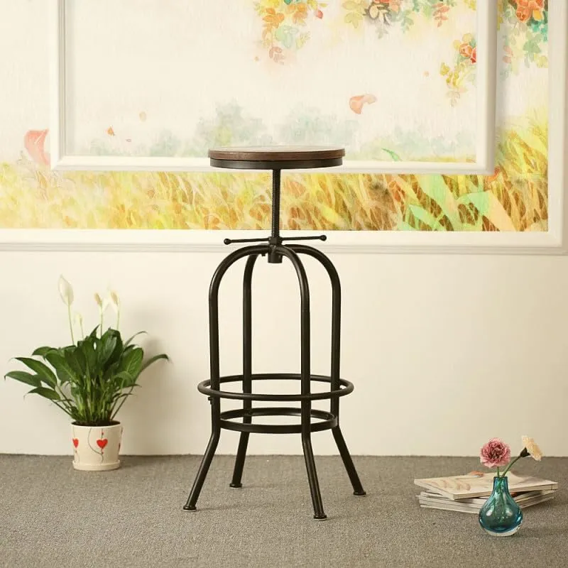 Kosmi Tabouret de Bar LOFT à vis Style Industriel réglable en Hauteur
