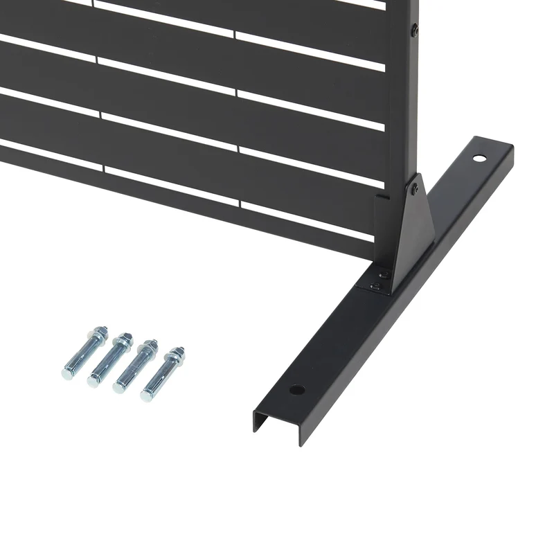 casa.pro Cloison de Séparation Intérieur Paravent Séparateur de Pièce Design Moderne pour Délimiter Différentes Espaces avec Motif Décoratif Salon Séjour Bureau Acier Galvanisé 200 x 100 x 50 cm Noir