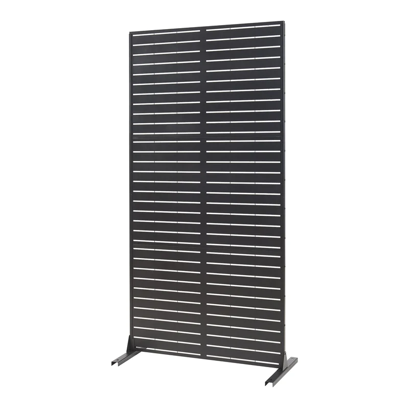 casa.pro Cloison de Séparation Intérieur Paravent Séparateur de Pièce Design Moderne pour Délimiter Différentes Espaces avec Motif Décoratif Salon Séjour Bureau Acier Galvanisé 200 x 100 x 50 cm Noir