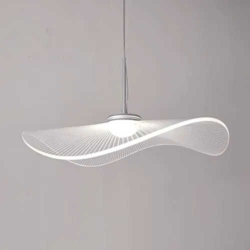 Lampe à suspension en feuille de Lotus Creative Aluminium + Acrylique Design Lampes suspendues Plafonnier à tête unique Suspension à hauteur réglable Fil Lumières pour le hall de l'hôtel de la chambre