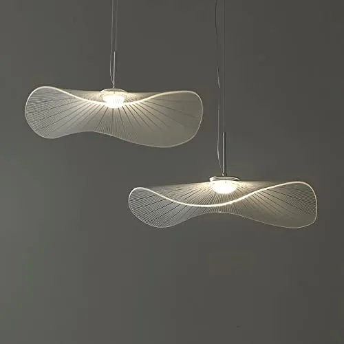 Lampe à suspension en feuille de Lotus Creative Aluminium + Acrylique Design Lampes suspendues Plafonnier à tête unique Suspension à hauteur réglable Fil Lumières pour le hall de l'hôtel de la chambre
