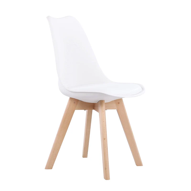 H.J WeDoo Lot de 4 chaises de Salle à Manger scandinaves, Chaises Rétro Bois de hêtre Massif- Blanche