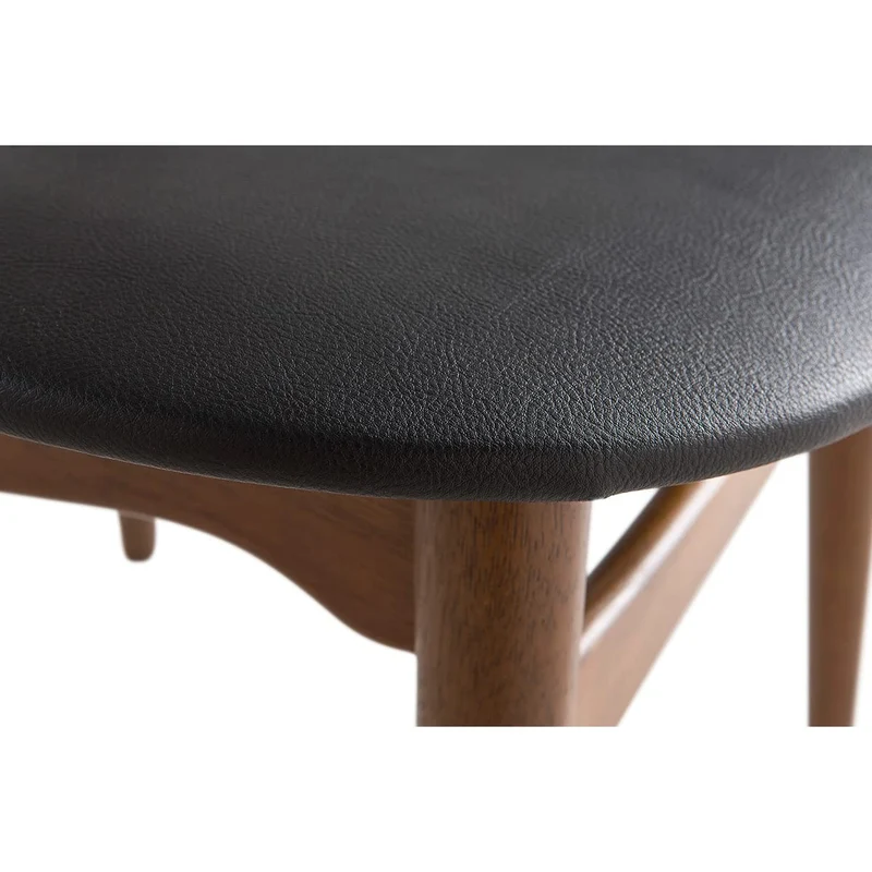 Miliboo Chaises Vintage en Bois foncé et Noir (Lot de 2) Walford