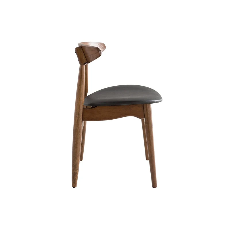 Miliboo Chaises Vintage en Bois foncé et Noir (Lot de 2) Walford