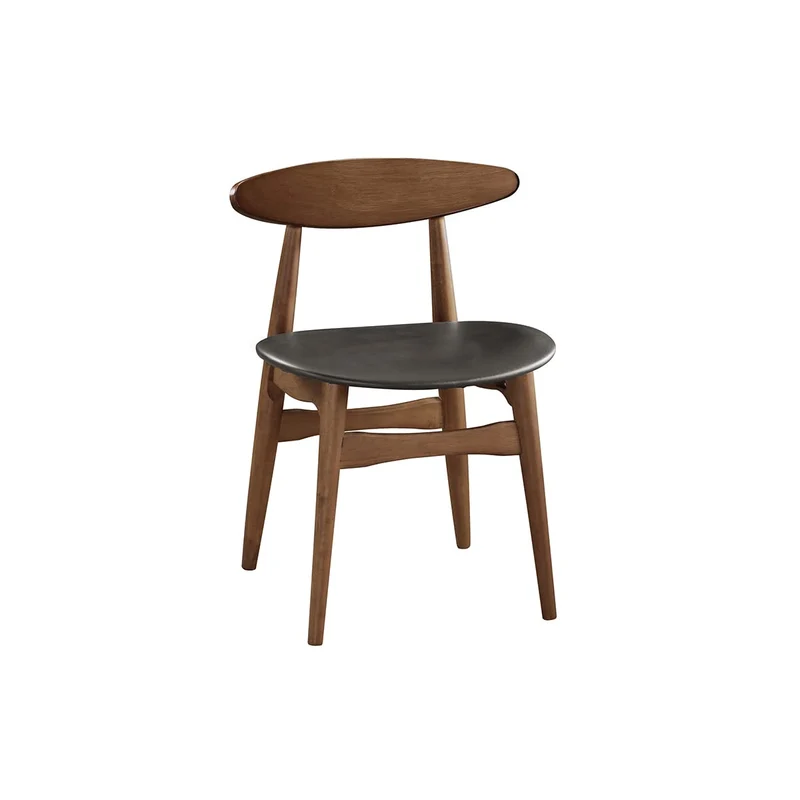 Miliboo Chaises Vintage en Bois foncé et Noir (Lot de 2) Walford