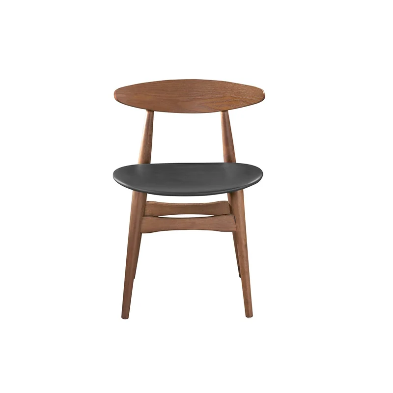 Miliboo Chaises Vintage en Bois foncé et Noir (Lot de 2) Walford