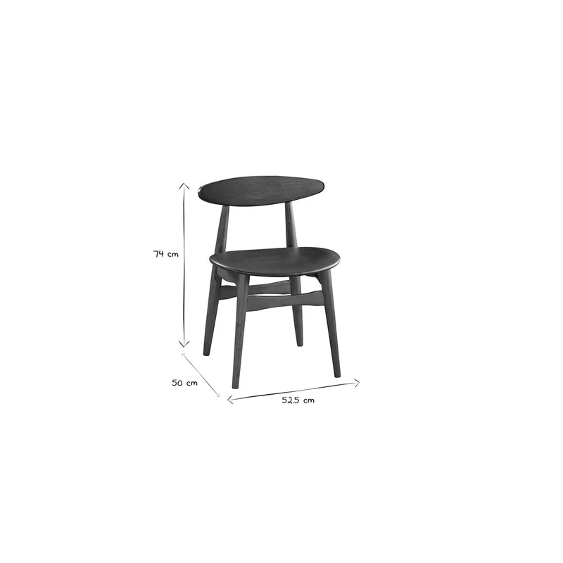 Miliboo Chaises Vintage en Bois foncé et Noir (Lot de 2) Walford
