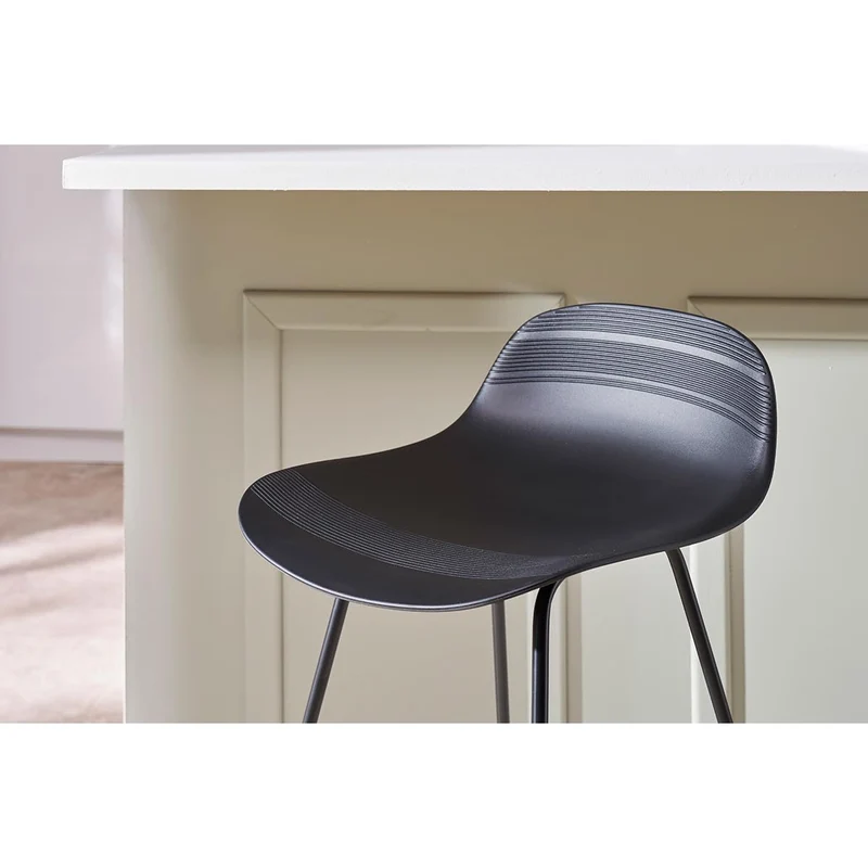 Miliboo Tabourets de Bar Design Noirs H65 cm (Lot de 2) Ella