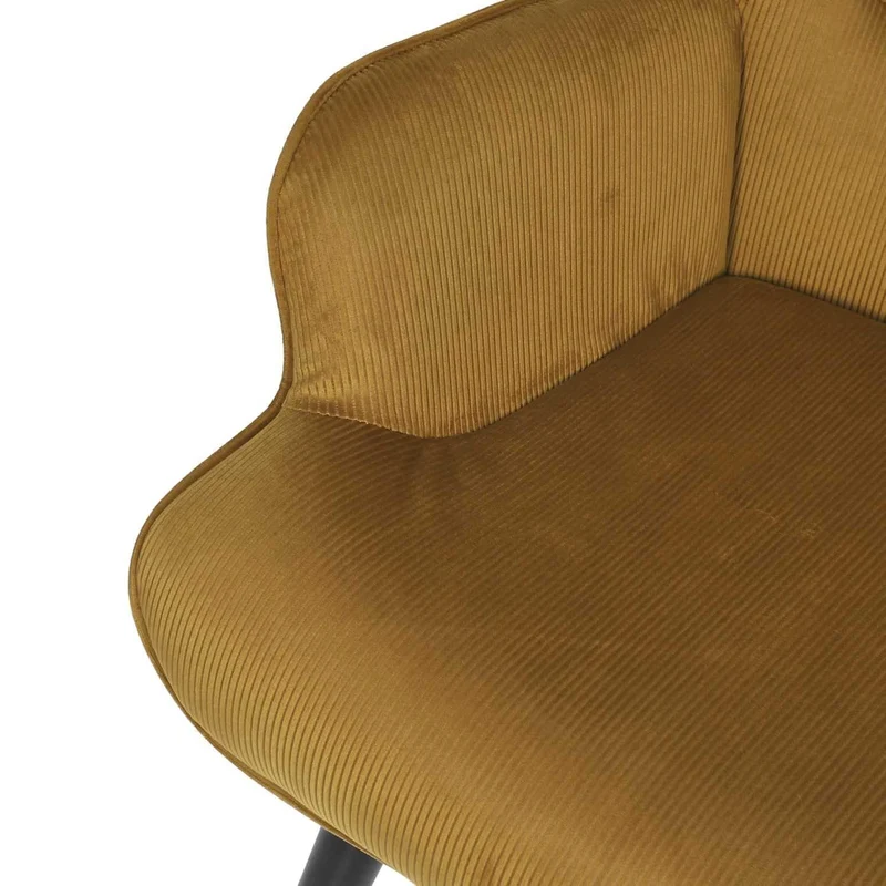 HOME DECO FACTORY, HD0365, Fauteuil de Salon Giulia Jaune, Lounge Edition, Mobilier, Assise, canapé et Fauteuil, 68x96x75 cm, Hauteur Assise 43 cm, Jaune