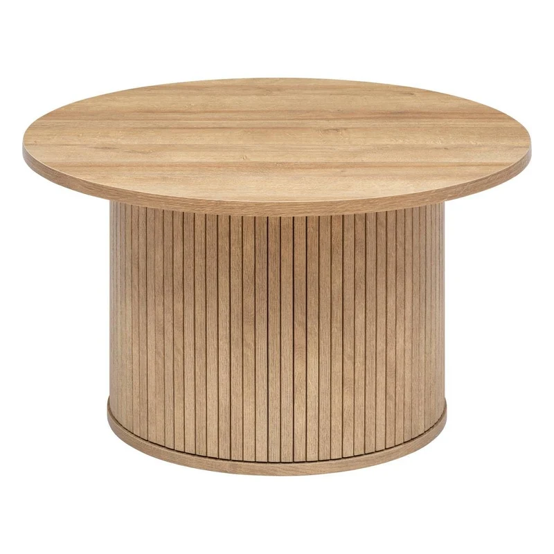 Atmosphera Créateur d'Intérieur - Table Basse Colva Effet Bois - Table d'Appoint pour Chambre, Salon, Bureau - Plateau Déperlant - D70cm x H40cm