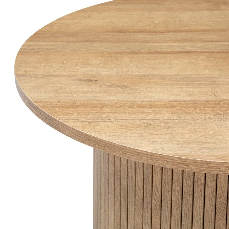 Atmosphera Créateur d'Intérieur - Table Basse Colva Effet Bois - Table d'Appoint pour Chambre, Salon, Bureau - Plateau Déperlant - D70cm x H40cm