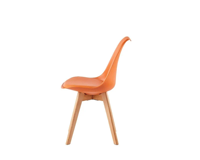mcc direct Eva Lot de 4 chaises de salle à manger, de cuisine, de bureau, de salon Orange