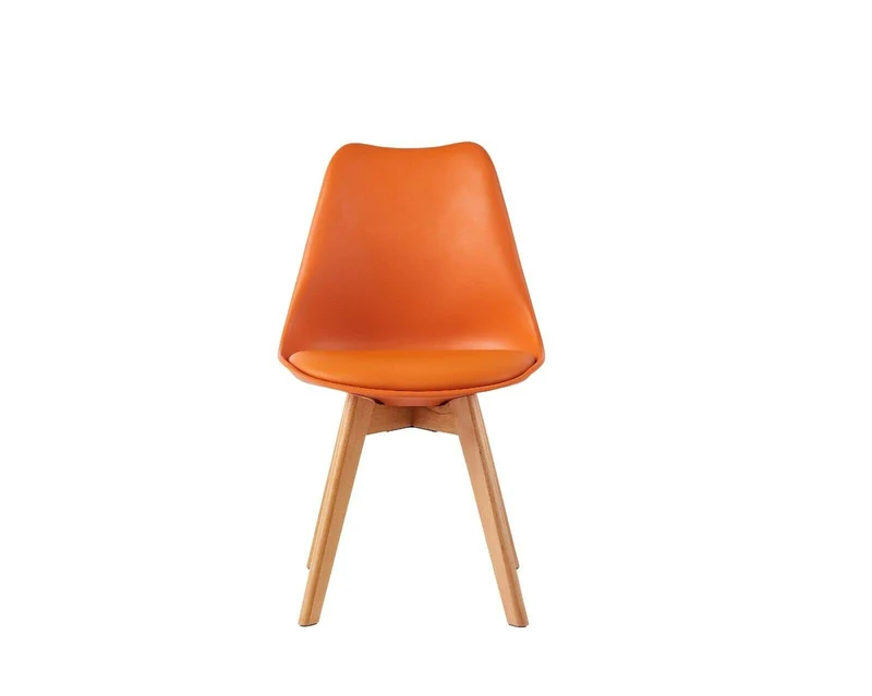 mcc direct Eva Lot de 4 chaises de salle à manger, de cuisine, de bureau, de salon Orange