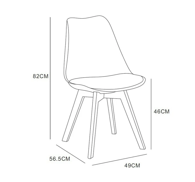 mcc direct Eva Lot de 4 chaises de salle à manger, de cuisine, de bureau, de salon Orange