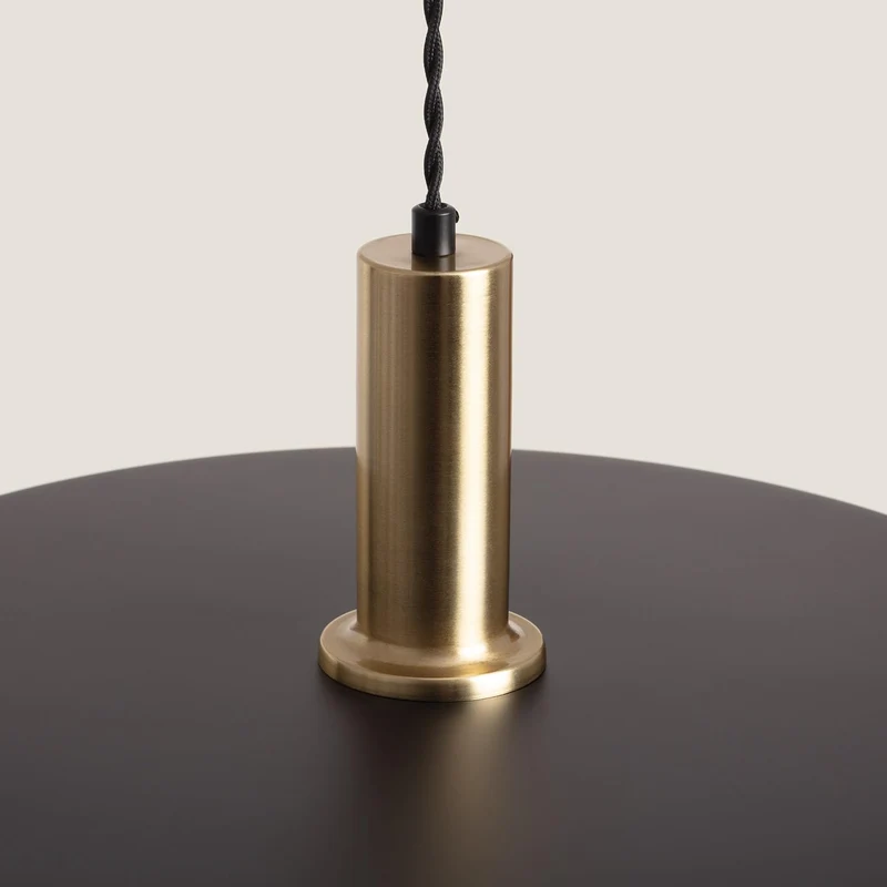 LEDKIA LIGHTING - Suspension Métal Furiko | Compatible Ampoules E27 220-240V | IP20 Intérieur | Aluminium et Acier | Câble Réglable 1560 mm | Design Industriel, Noir