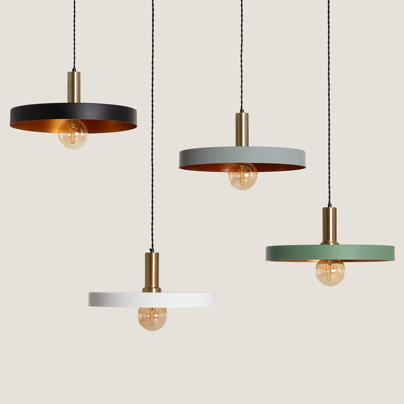 LEDKIA LIGHTING - Suspension Métal Furiko | Compatible Ampoules E27 220-240V | IP20 Intérieur | Aluminium et Acier | Câble Réglable 1560 mm | Design Industriel, Noir
