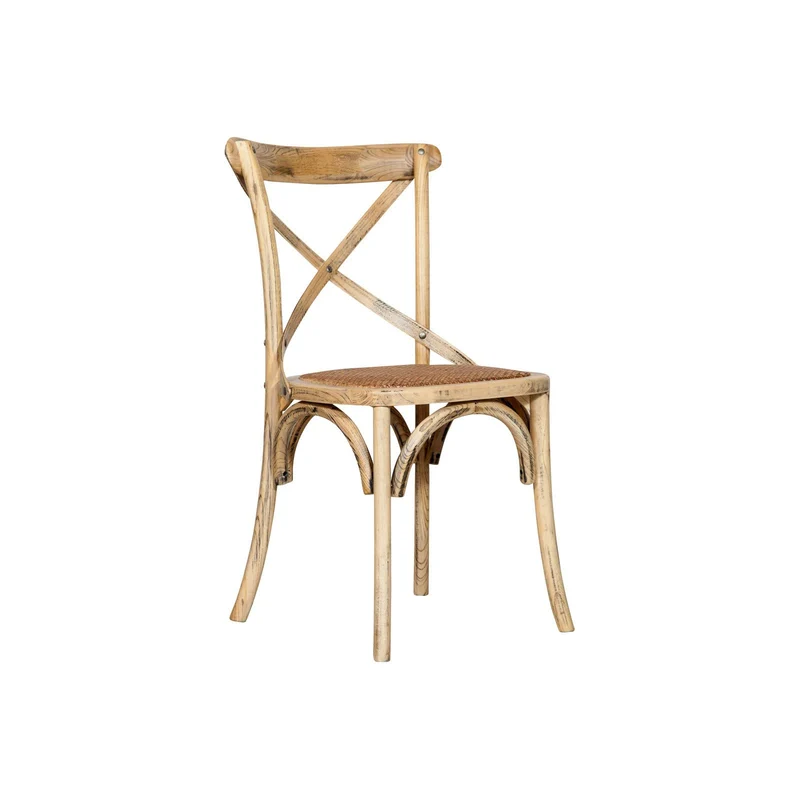 Biscottini Chaises de salle à manger en bois fabriquées en Italie avec assise en rotin 86 x 46 x 42 cm