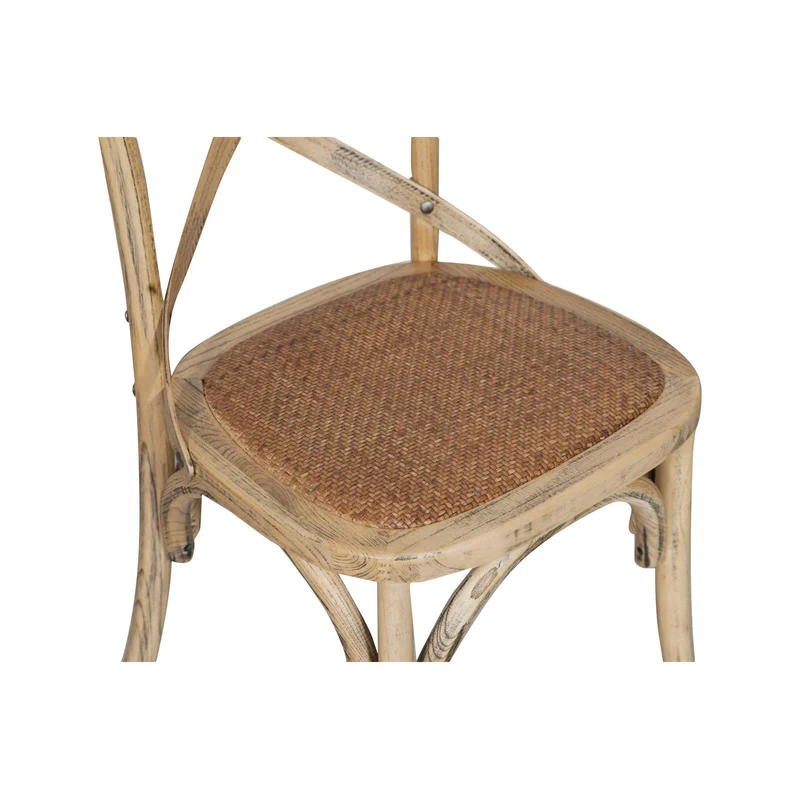 Biscottini Chaises de salle à manger en bois fabriquées en Italie avec assise en rotin 86 x 46 x 42 cm