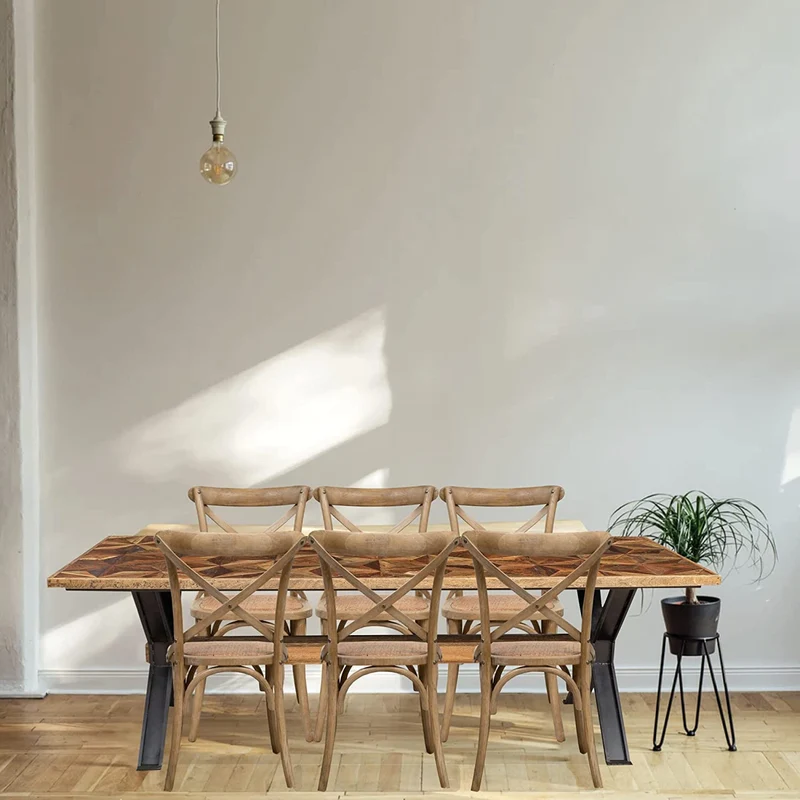 Biscottini Chaises de salle à manger en bois fabriquées en Italie avec assise en rotin 86 x 46 x 42 cm