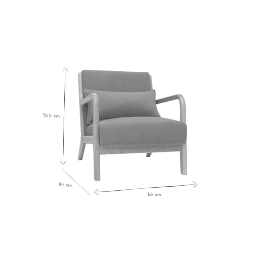 Miliboo Fauteuil scandinave en Tissu Effet Velours Jaune Moutarde et Bois Clair Massif Derry