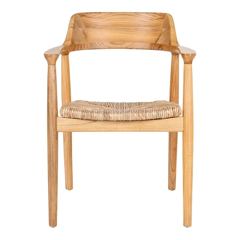 AltoBuy Vancouver - Lot de 4 Chaises en Bois de Sungai et Assise en Paille Naturelle