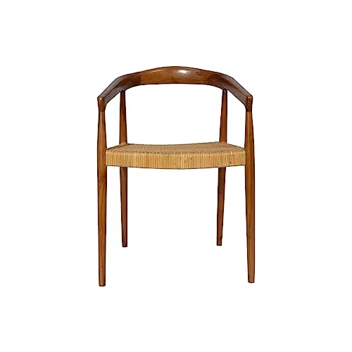 Chaise Ethnique en Bois Teck Massif et cannage rotin NEGARA