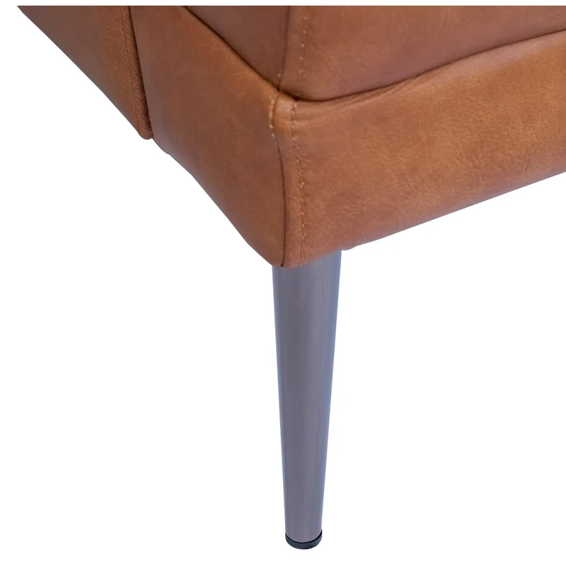 Soul Canapé en cuir 3 places Cognac Marron - Canapé en cuir véritable de qualité supérieure - Design scandinave - Ressorts ensachés - Pieds en métal - Confort moderne pour le salon - Intemporel et