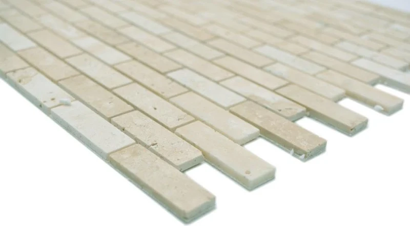 Carrelage mosaïque autocollant composite pierre naturelle travertine beige