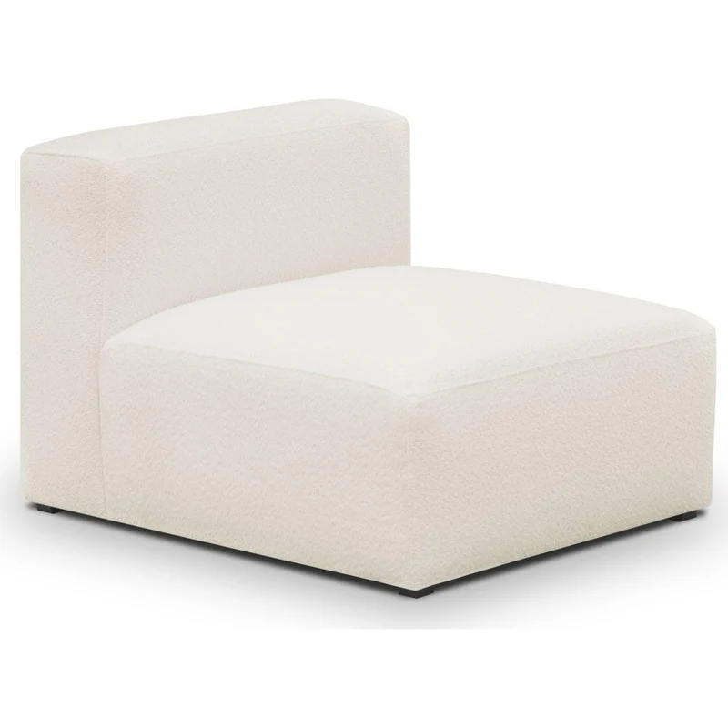 HOMIFAB Chauffeuse sans accoudoirs modulable en Tissu Bouclette écru - Modulo