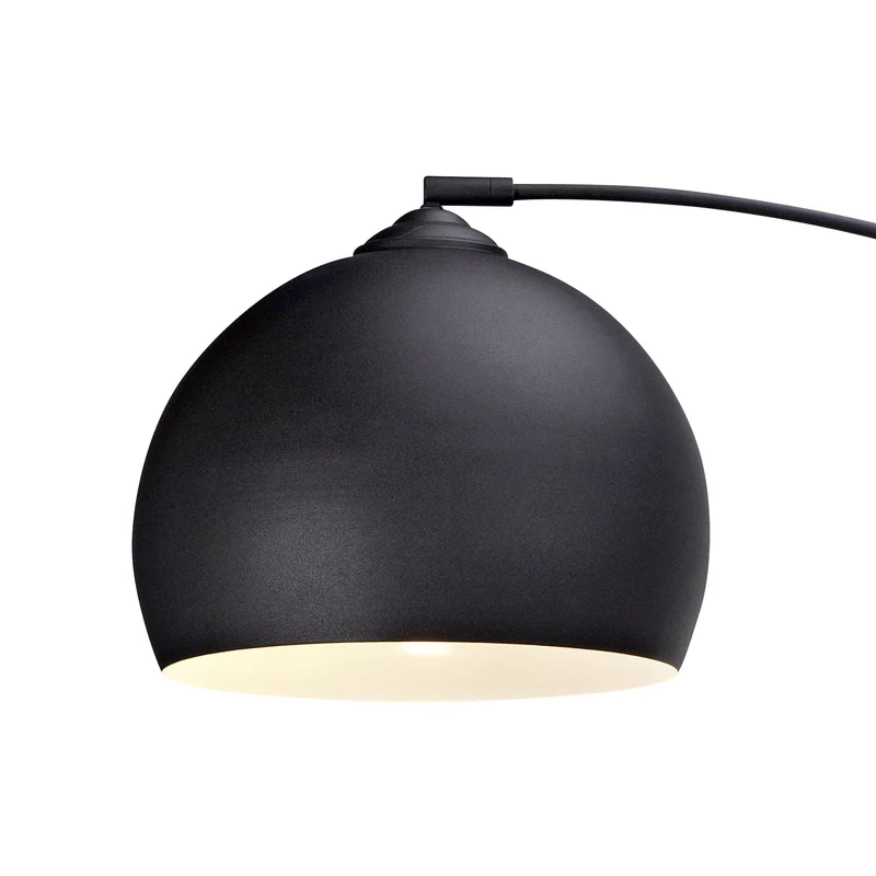 Lampadaire Arquer arc lampe de salon abat-jour pied marbre noir Teamson Home VN-L00013-EU
